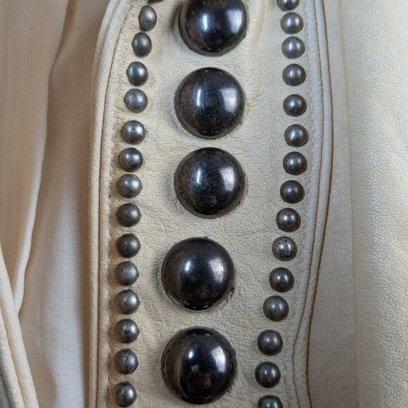 Double D Ranch XL Studded Leather Jacket in Bone - Picture 6 of 16